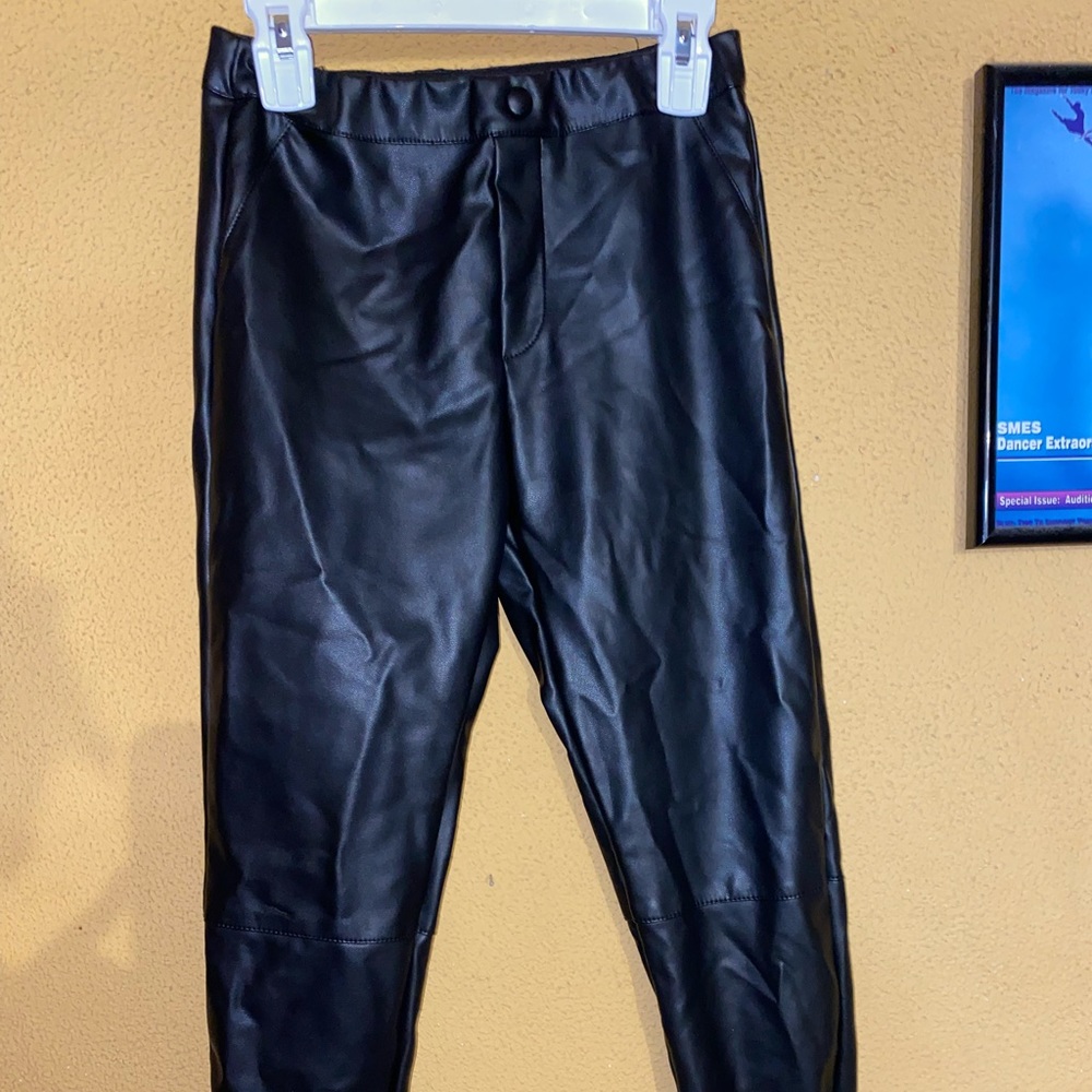 Zara Girls Faux Leather Jeggings